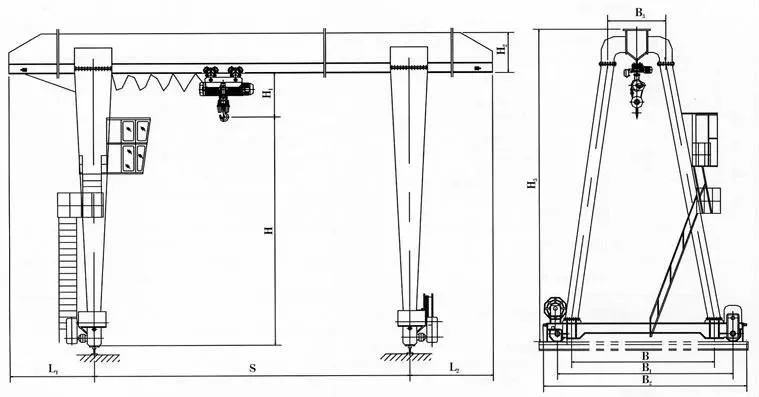 Warehouse Rolling Adjustable Manual Portable Mobile Gantry Crane Busbar Used 3 Ton 5 Ton 1000kg Price